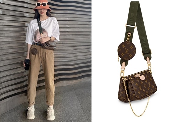  Hà Thu cũng là một trong những mỹ nhân Vbiz sở hữu chiếc túi Multi Pochette hot trend của Louis Vuitton. Item này trị giá $2.713 (khoảng 63 triệu đồng).