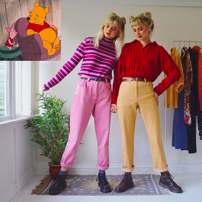  Cặp chị em song sinh người Anh, Danielle và Nicole, hiện đạt hơn 200.000 lượt theo dõi trên Instagram nhờ sở thích tái hiện diện mạo của các nhân vật hoạt hình nổi tiếng. Cả hai chỉ sử dụng trang phục vintage mang màu sắc phù hợp, thổi làn gió tươi vui, sinh động lên từng set đồ.