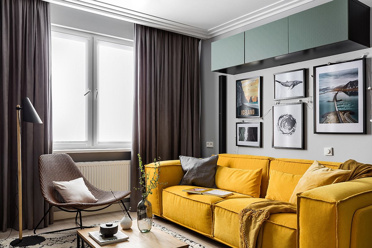  Sofa được chọn lựa khéo léo và phù hợp sẽ giúp phòng khách nhỏ trở nên ấn tượng hơn.
