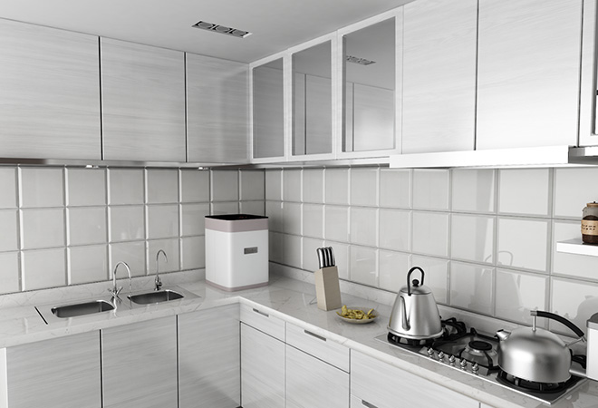 Sử dụng các vật dụng có gam màu trắng đen tối giản giúp căn bếp trở nên sang trọng bất ngờ