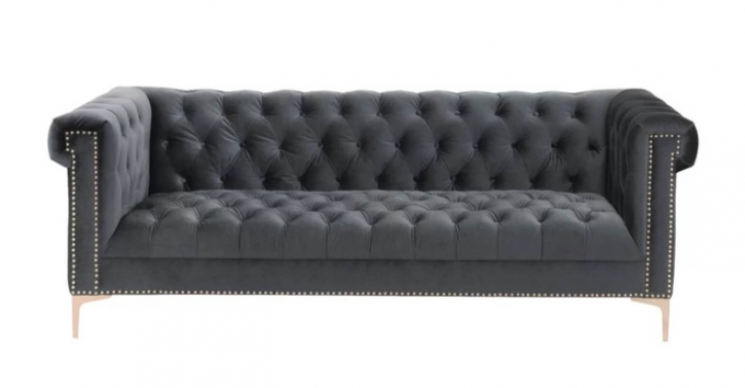 Ghế sofa nhung màu ghi sang trọng, hiện đại mà chẳng hề lỗi mốt.