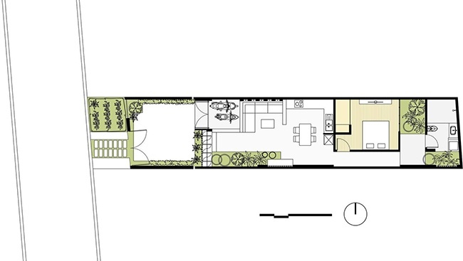 Bản vẽ thiết kế mặt cắt sàn của ngôi nhà.