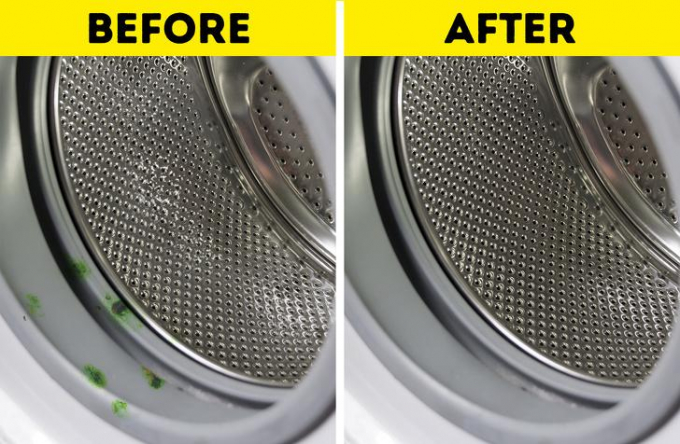 Máy giặt cần được khử trùng thường xuyên để tiếp tục hoạt động ở mức độ cần thiết. Bạn có thể mua chất tẩy rửa đặc biệt ngoài thị trường, nhưng cũng có thể sử dụng nước súc miệng để thay thế. Chỉ cần thêm nửa ly nước súc miệng vào khu vực nơi đặt bột giặt và bắt đầu chu kỳ. Cách này sẽ tiêu diệt sạch nấm mốc và vi khuẩn - Ảnh: Brightside
