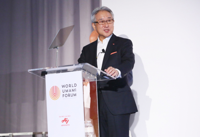 Ông Takaaki Nishii – Chủ tịch Tập đoàn Ajinomoto chia sẻ tại Diễn đàn (Nguồn: World Umami Forum)