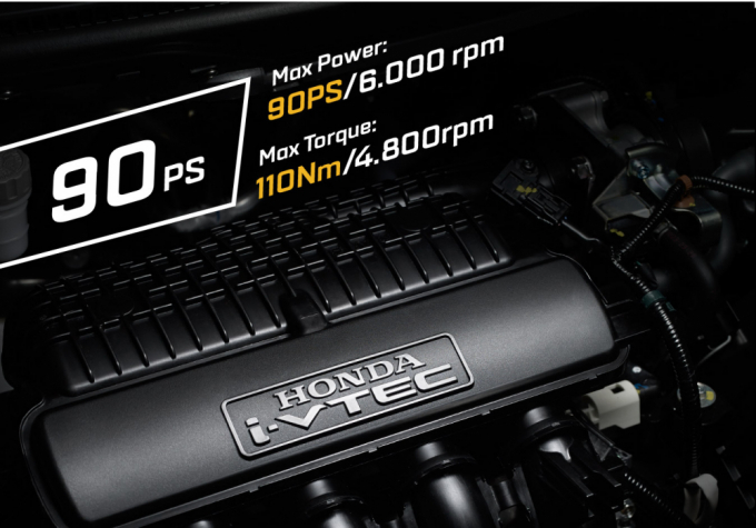Honda Brio sử dụng động cơ i-VTEC 4 xi-lanh dung tích 1.2 L cho công suất 90 mã lực, mô-men xoắn 110Nm.