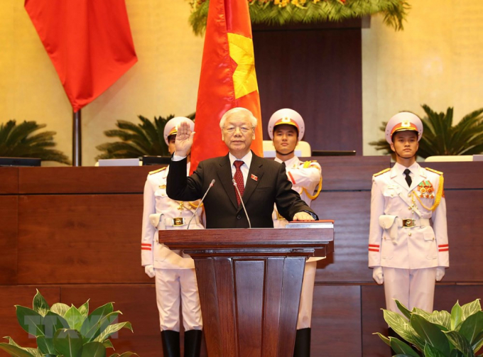 Tổng Bí thư, Chủ tịch nước Chủ tịch nước Nguyễn Phú Trọng tuyên thệ nhậm chức.