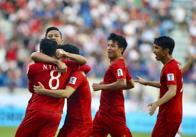 Các cầu thủ Việt Nam đã thi đấu xuất sắc trước Jordan