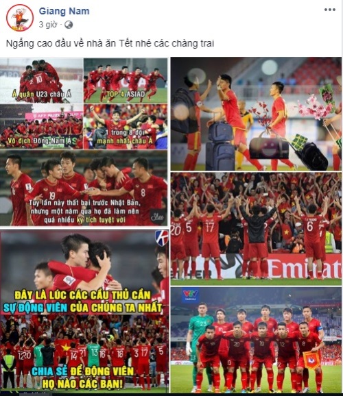 Người hâm mộ chia sẻ và cổ vũ tinh thần các cầu thủ Việt Nam.