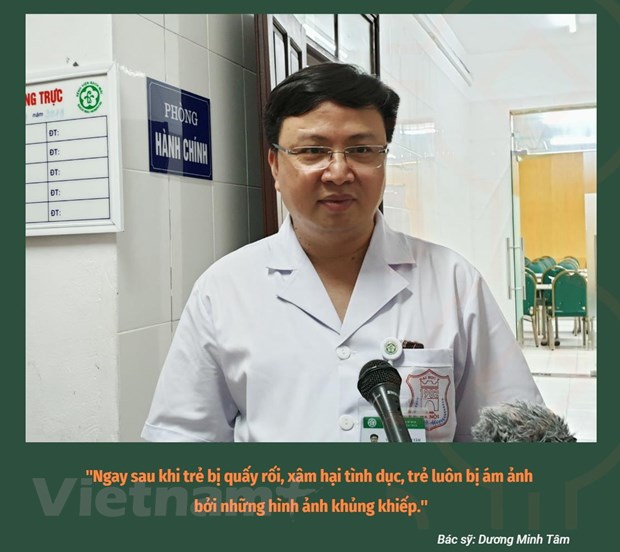  Tiến sỹ Dương Minh Tâm - Trưởng phòng Điều trị các rối loạn liên quan stress, Viện Sức khỏe Tâm thần, Bệnh viện Bạch Mai. (Ảnh: PV/Vietnam+)