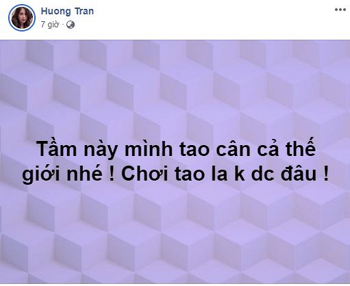  Hương Trần liên tục đăng tải những status thể hiện trạng thái bực tức - Ảnh: FBNV