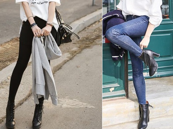  Skinny jeans với giày boot nữ cổ thấp - Ảnh minh họa: Internet