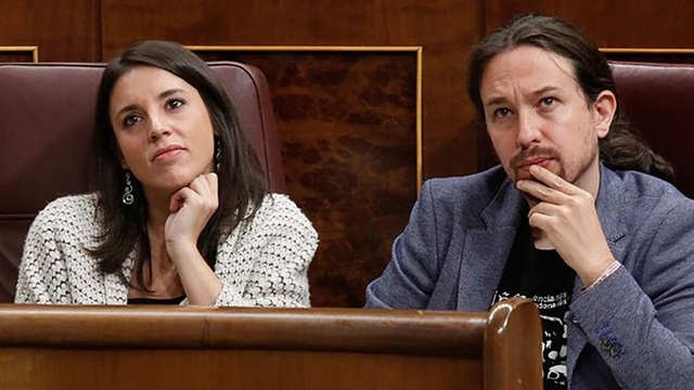Phó thủ tướng Tây Ban Nha Pablo Iglesias và nữ Bộ trưởng Bình đẳng Irene Montero (Ảnh: Reuters)
