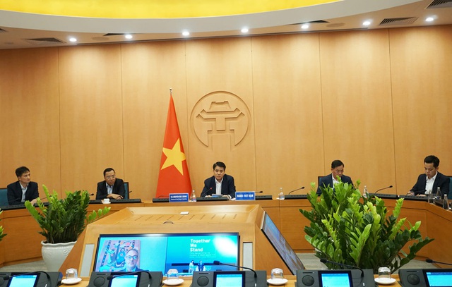  Ông Nguyễn Đức Chung phát biểu tại Phiên họp cấp thị trưởng của Hội nghị thượng đỉnh toàn cầu các thành phố chống lại Covid-19