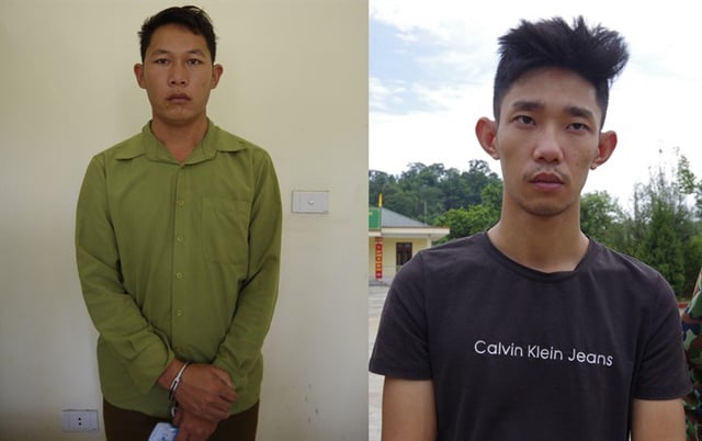  Đối tượng Vàng Seo Xóa và Phùng Thế Anh bị bắt giữ (Ảnh Trung Dũng - Biên phòng tỉnh Lào Cai)