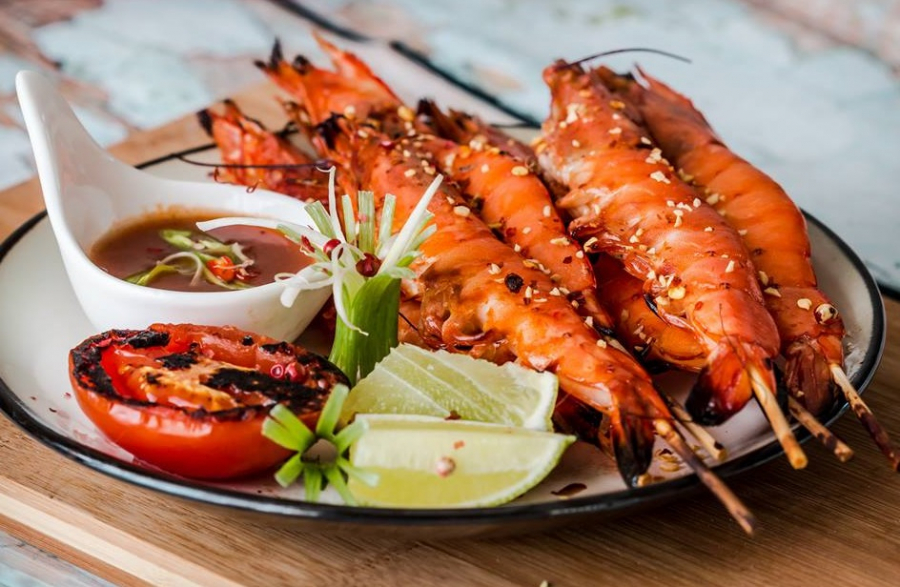 Tôm nướng bằng nồi chiên không dầu