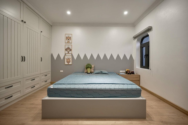  Phòng ngủ cho con mang nét tinh nghịch, sinh động khác hẳn với thiết kế của các phòng ngủ khác.