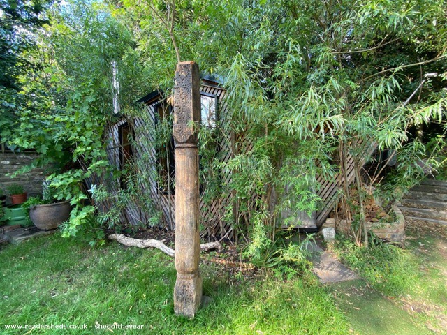 Daniel Holloway (55 tuổi) đã dựng nên ngôi nhà Bedouin Tree-Shed quanh hai thân cây trong khu vườn sau nhà mình ở Blackheath, London, Vương quốc Anh. Ông dùng căn nhà này làm nơi trú ẩn trong thời kỳ phong tỏa, cùng với người vợ Beccy (51 tuổi) và hai con.