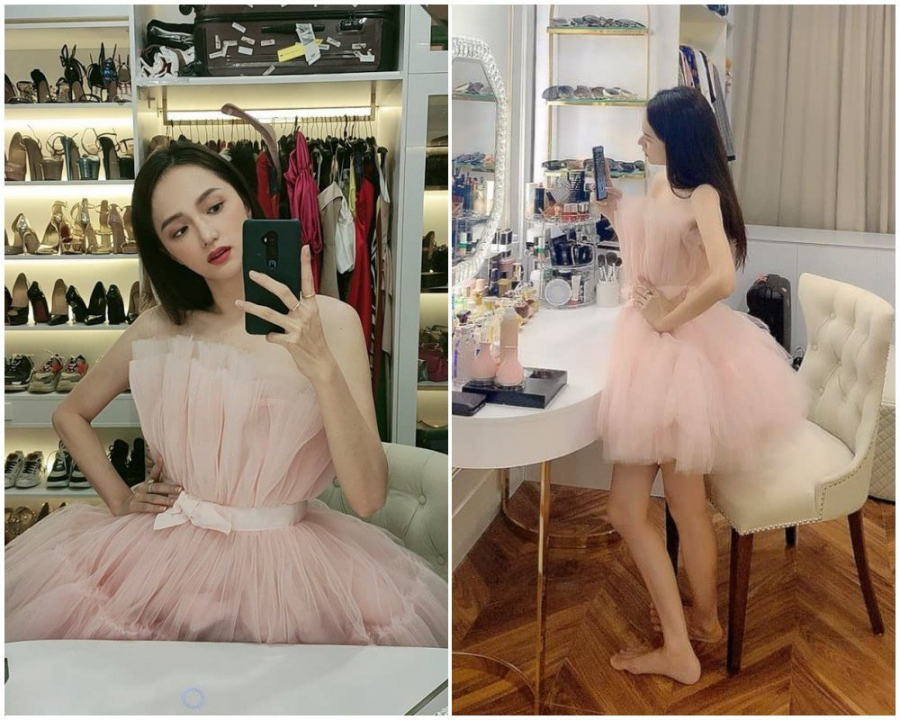 Còn kiểu váy công chúa bồng bềnh tuy giấu nhẹ đường cong song lại có thể giúp cô giấu đi khuyết điểm hình thể gầy nhom.