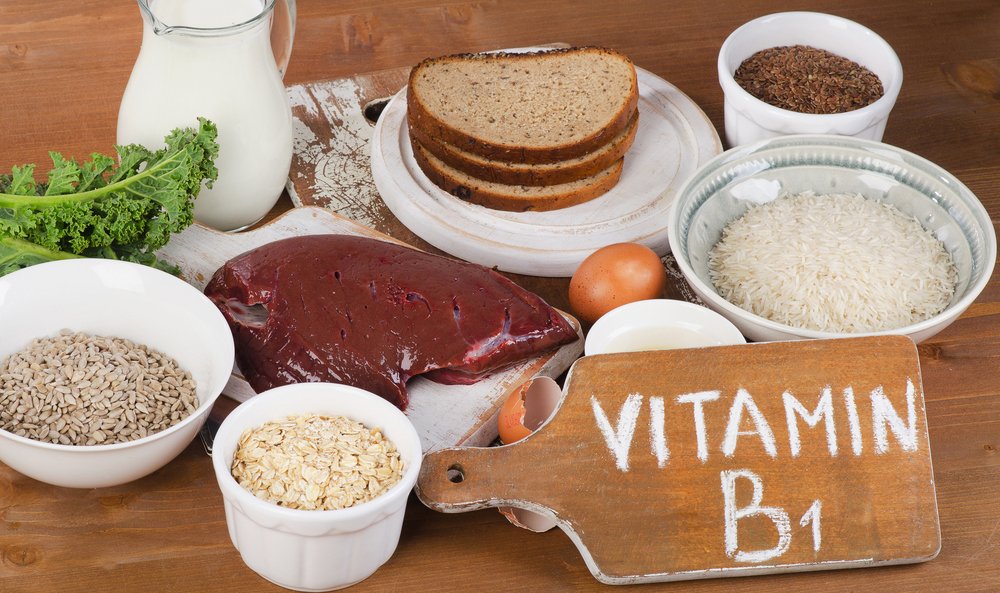  Thực phẩm giàu vitamin B1 như gạo, gan lợn, đậu nành ... Ảnh: Pinterest