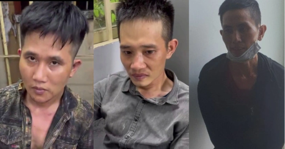  Huy, Hoàng, Quang (từ trái qua) bị bắt - Ảnh: Báo Tuổi Trẻ