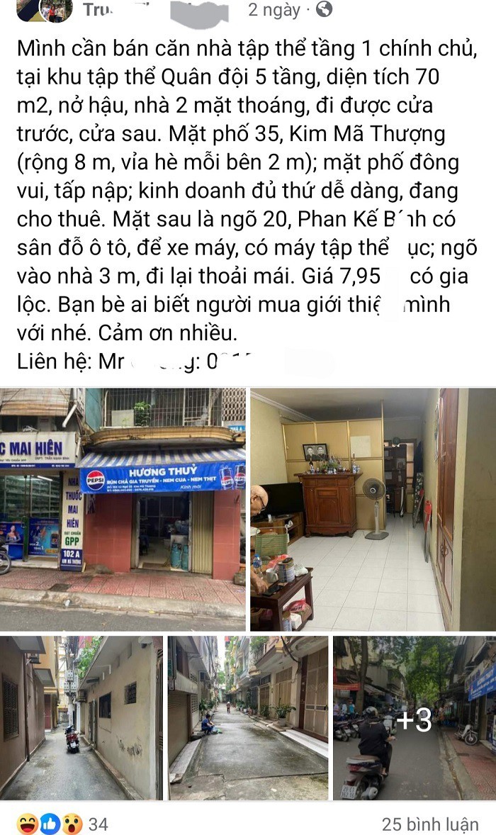  Thông tin một căn tập thể được rao bán khiến nhiều người choáng váng.