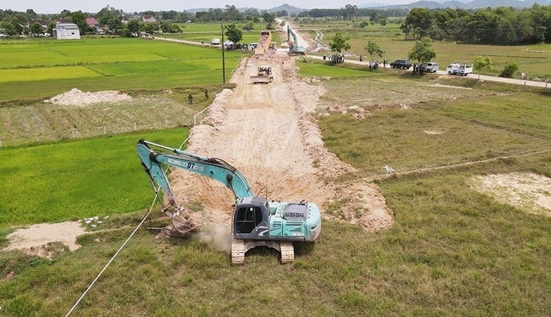   Một đoạn dự án cao tốc Bắc-Nam qua địa phận huyện Can Lộc (Hà Tĩnh).