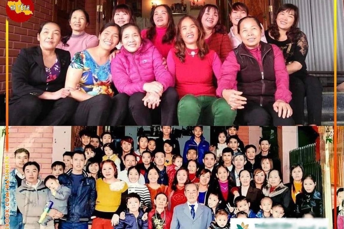  Một gia đình ở Hà Tĩnh với 19 người con gồm 14 con gái, 5 con trai (Ảnh: Fanpage Hà Tĩnh)