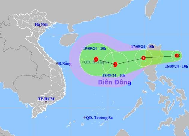  Dự báo về đường đi của áp thấp nhiệt đới ngoài khơi Philippines - Ảnh: VTC News