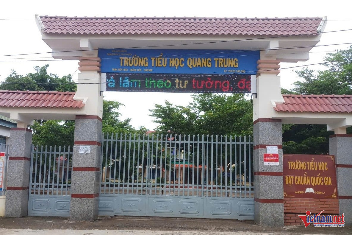  Trường Tiểu học Quang Trung, nơi xảy ra vụ thầy giáo đánh học sinh. Ảnh: VietNamNet. 