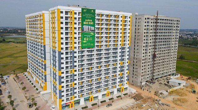  Khu nhà xã hội Evergreen với gần 1.000 căn mới bàn giao cho cư dân từ tháng 3/2024 bị phản ánh có nhiều người nước ngoài sinh sống. Ảnh: UBND tỉnh Bắc Giang