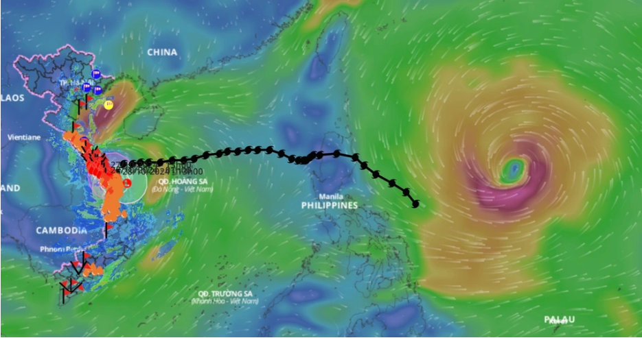  Bão Kong-rey tiếp tục mạnh thêm và không loại trừ khả năng sẽ tiệm cận vào khu vực Biển Đông - Ảnh: Báo Dân Trí