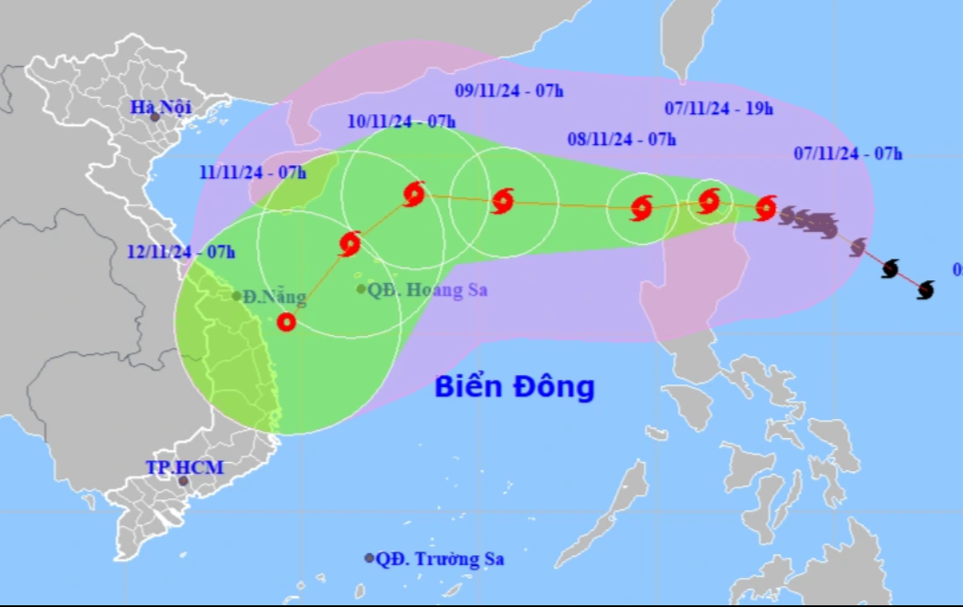  Bão Yinxing đang tiến vào khu vực Biển Đông và sẽ trở thành cơn bão số 7 - Ảnh: Báo Dân trí