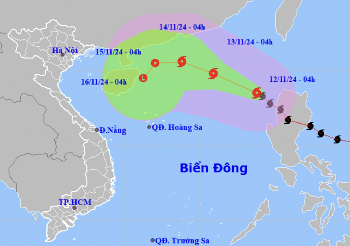  Bão Toraji sẽ suy yếu dần trong vài ngày tới - Ảnh: Dân Trí