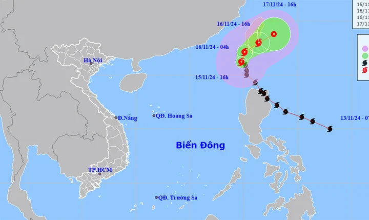  Biển Đông đón cơn bão số 9 trong năm 2024. (Nguồn: NCHMF)