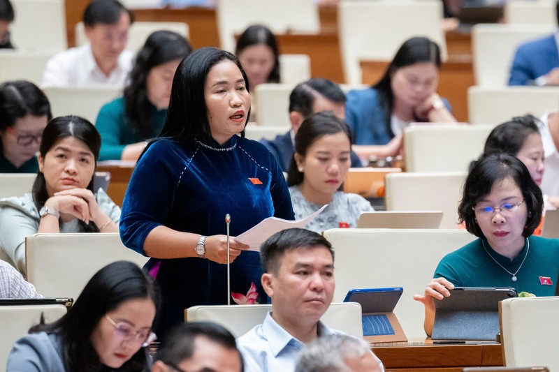   Đại biểu Chamaléa Thị Thủy (đoàn Ninh Thuận). Ảnh: Phạm Thắng.