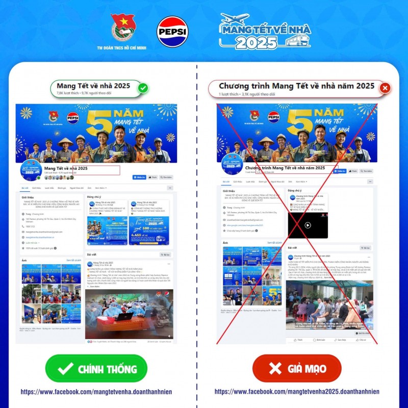  Cảnh báo fanpage, website giả danh chương trình “Mang Tết về nhà” 