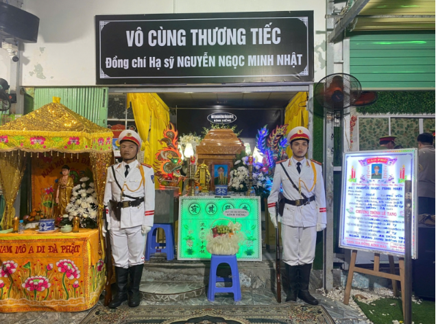  Đồng chí Hạ sĩ Nguyễn Ngọc Minh Nhật hy sinh đã để lại niềm tiếc thương cho nhiều đồng chí, đồng đội - Ảnh: Báo Công an nhân dân