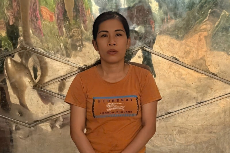 Đối tượng Nguyễn Thị Hoài tại cơ quan công an. Ảnh: CACC.