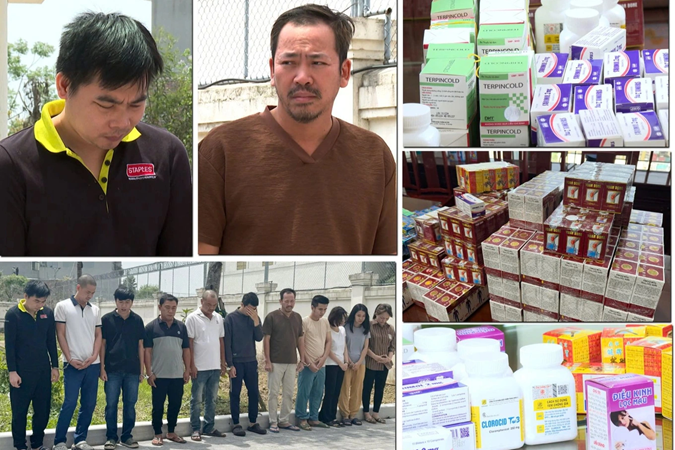 Đường dây sản xuất thuốc giả do Công an tỉnh Thanh Hóa phát hiện. Ảnh: Báo Dân Trí.