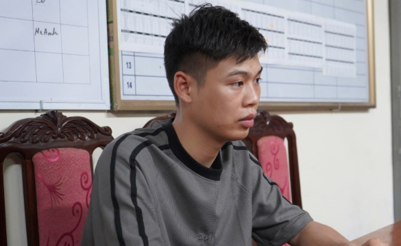 Hoàng Văn Khởi tại cơ quan Công an. Ảnh CABK