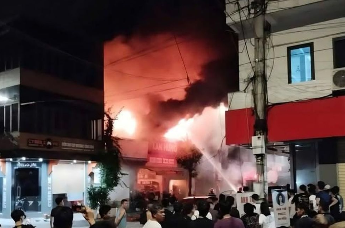 Hiện trường nơi xảy ra vụ cháy.