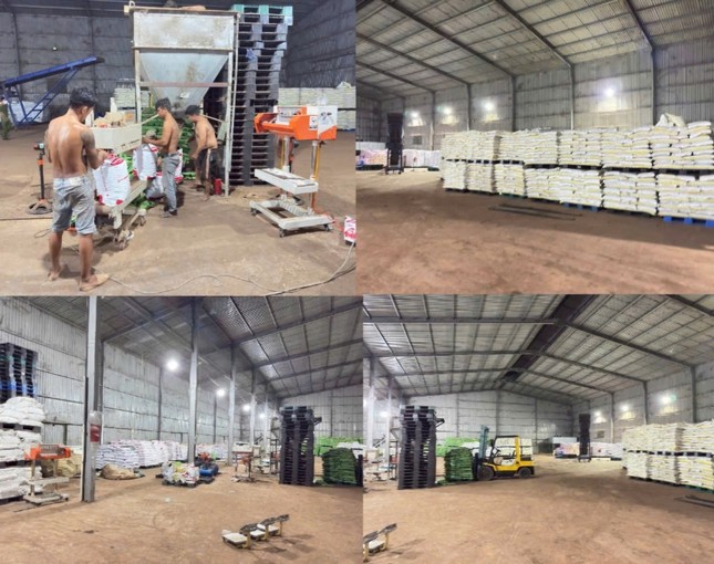 Nhà xưởng và công nhân đang sản xuất, đóng gói phân bón giả. Ảnh: Báo Tiền Phong.