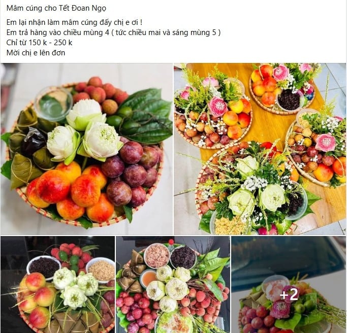 Mâm cúng Tết Đoan Ngọ bán đầy chợ mạng. Ảnh chụp màn hình