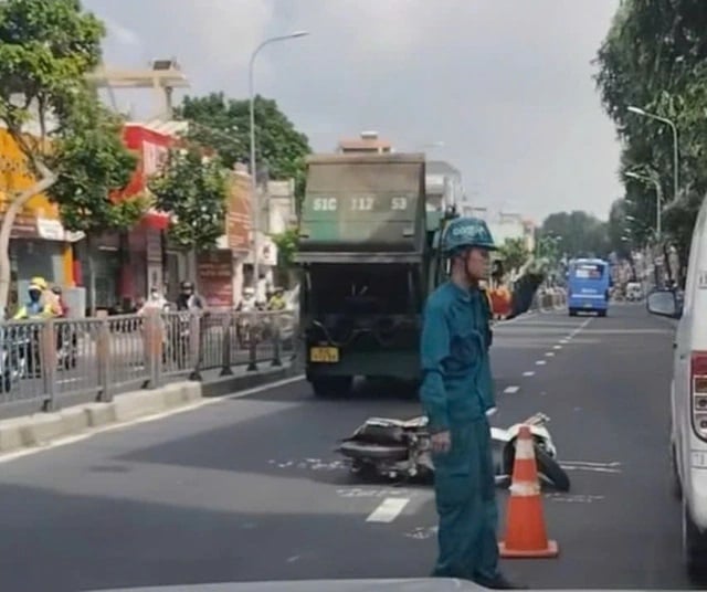Hiện trường vụ tai nạn. Ảnh: Báo Thanh Niên.