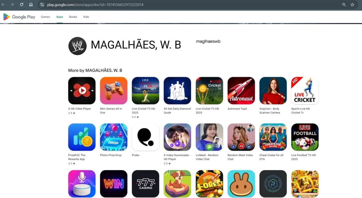 Một nhà phát triển đứng sau hàng loạt ứng dụng giả mạo đã bị Google gỡ bỏ.