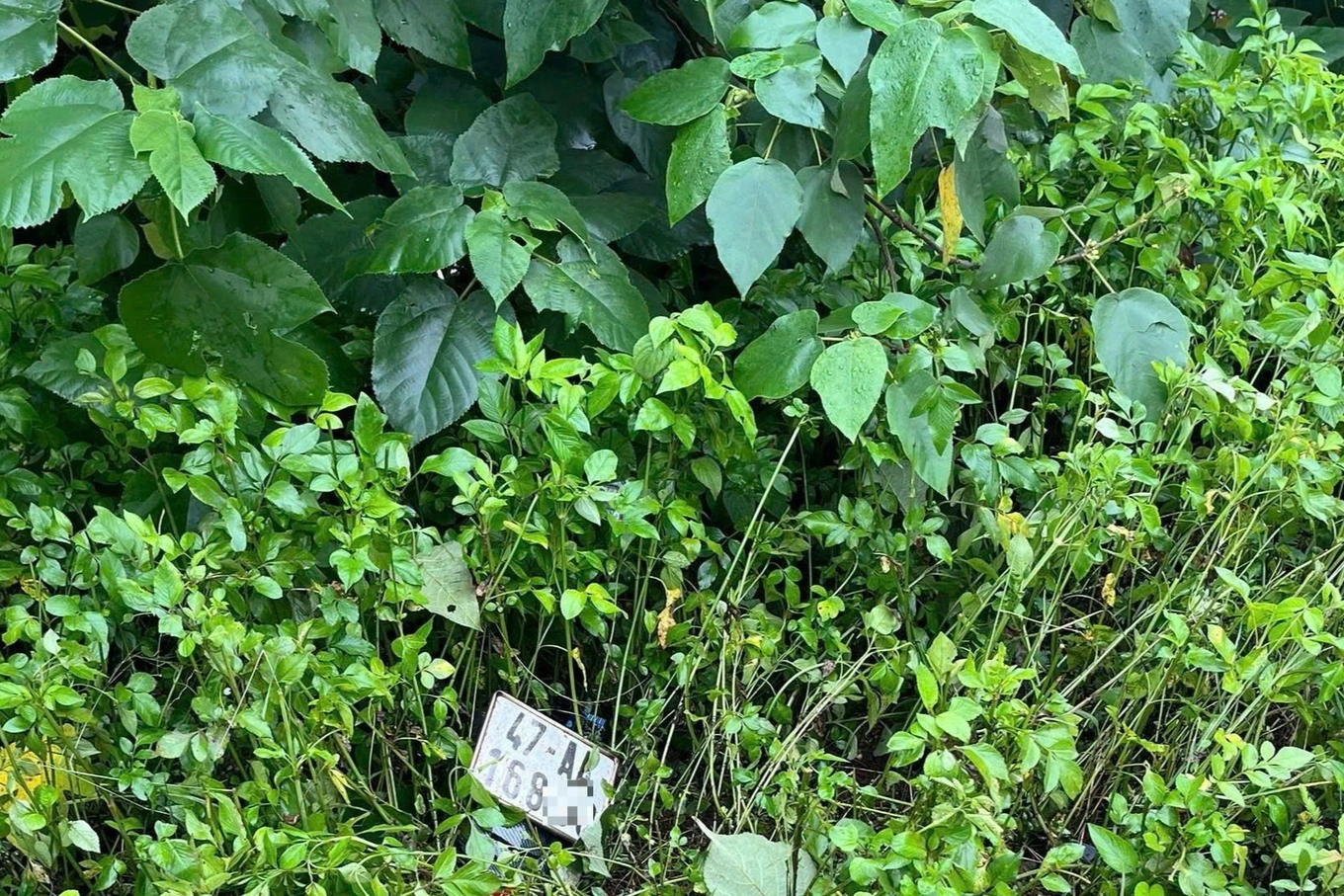 Tại hiện trường có dấu hiệu 2 thanh niên tông xe vào cột báo giao thông dẫn đến tử vong. Ảnh: Báo Dân Trí.