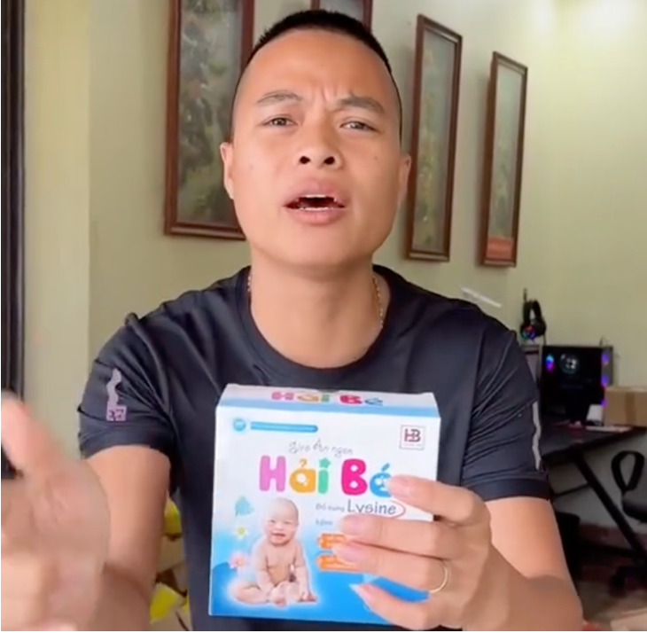 TikToker Hải Sen quảng cáo sản phẩm bảo vệ sức khỏe Siro ăn ngon Hải Bé - Ảnh: VietNamNet