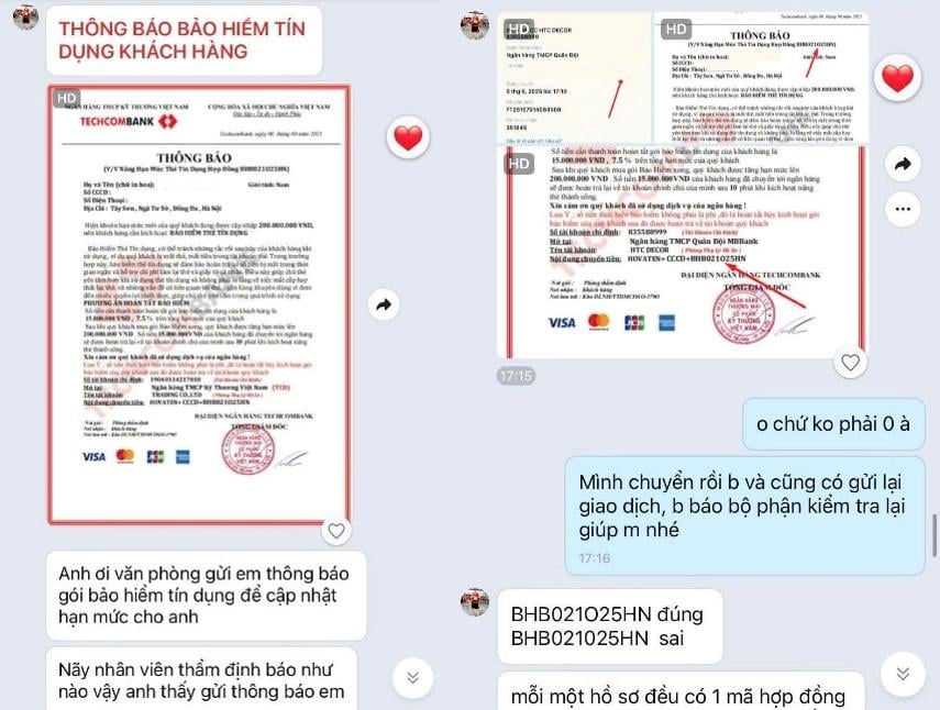 Tin nhắn lừa đảo của đối tượng. Ảnh: CQCA
