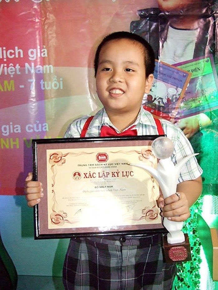Hình ảnh thần đồng Đỗ Nhật Nam ngày nhỏ.