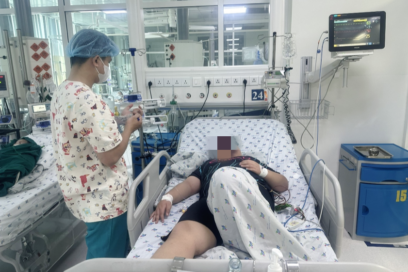 Trẻ được điều trị tích cực và đã qua giai đoạn nguy hiểm. Ảnh: BVCC